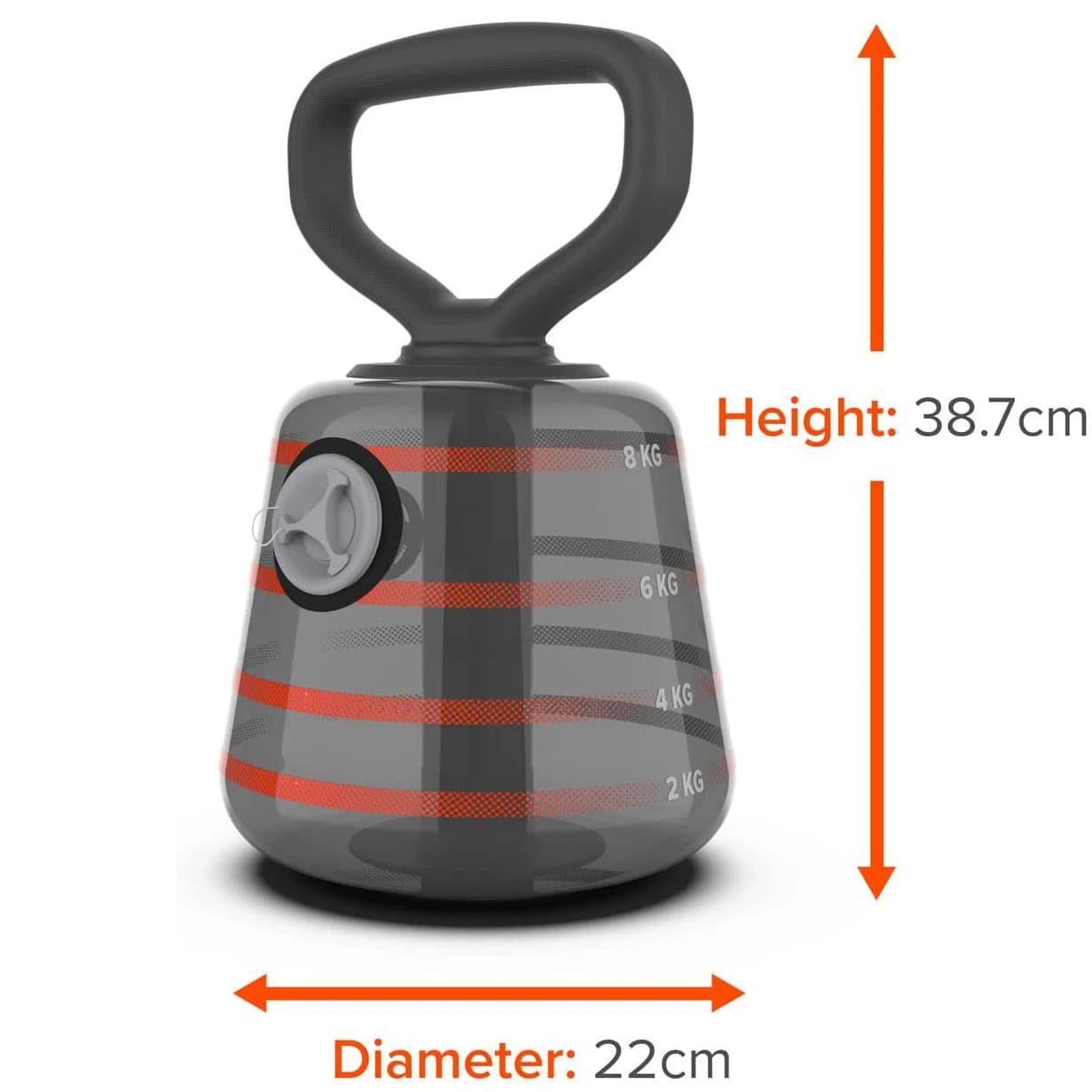 Kettlebell Adjustable PVC Transparent Fillable with Water 8kg 16kg, Ecological Equipment for Strength Training, Portable for Home Gym