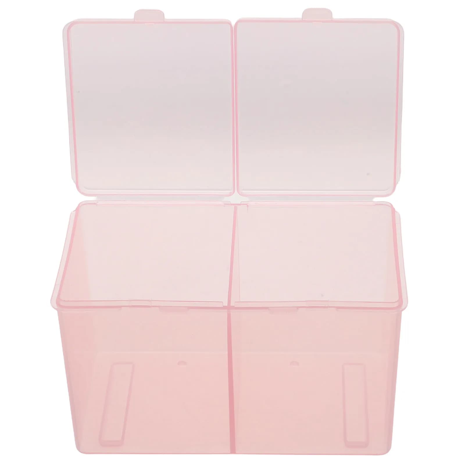 Organizer Portatile per Nail Art con 2 Scomparti, Scatola Portaoggetti per Strumenti, Smalti, Accessori, Dischetti di Cotone, Contenitore Trasparente per Manicure da Salone