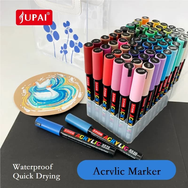 JUPAI Colors Penne per vernice acrilica, pennarelli permanenti con inchiostro a base d'acqua da 5 g di grande capacità per disegnare forniture per arti e mestieri di manga