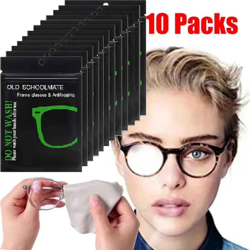 1/10 pz Panno antiappannamento in microfibra scamosciata riutilizzabile per occhiali, lenti, fotocamere di cellulari e schermi