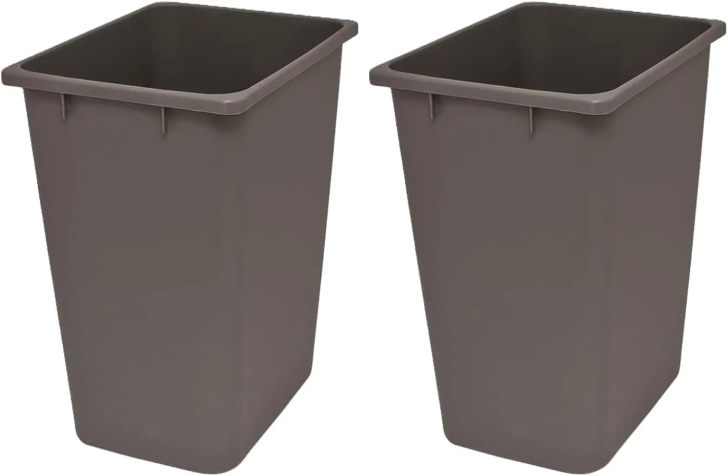 Cestino per Rifiuti in Plastica da 12 Galloni - Confezione da 2, Grigio per Cucina, Casa, Ufficio