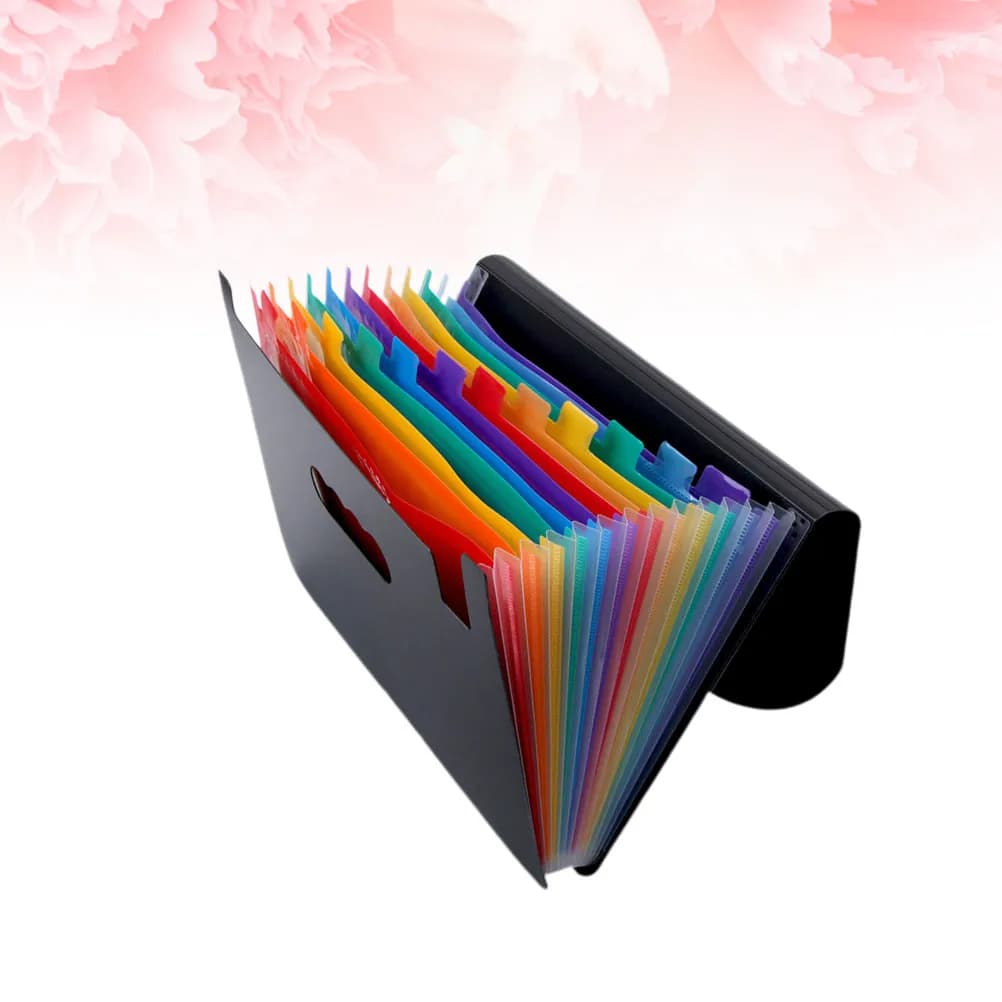 Cartella Portadocumenti A4 Arcobaleno, Organizzatore Portatile Leggero a Fisarmonica per Studenti, Ufficio e Scuola