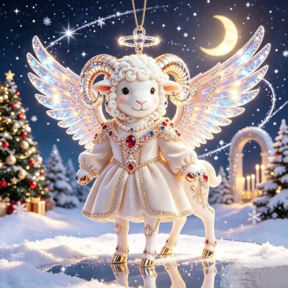 Shining Goat Hanging Ornament 2D Flat Artificial Rhinestone Animal Hanging Decoration Embossed Pattern Goat Bag Charm