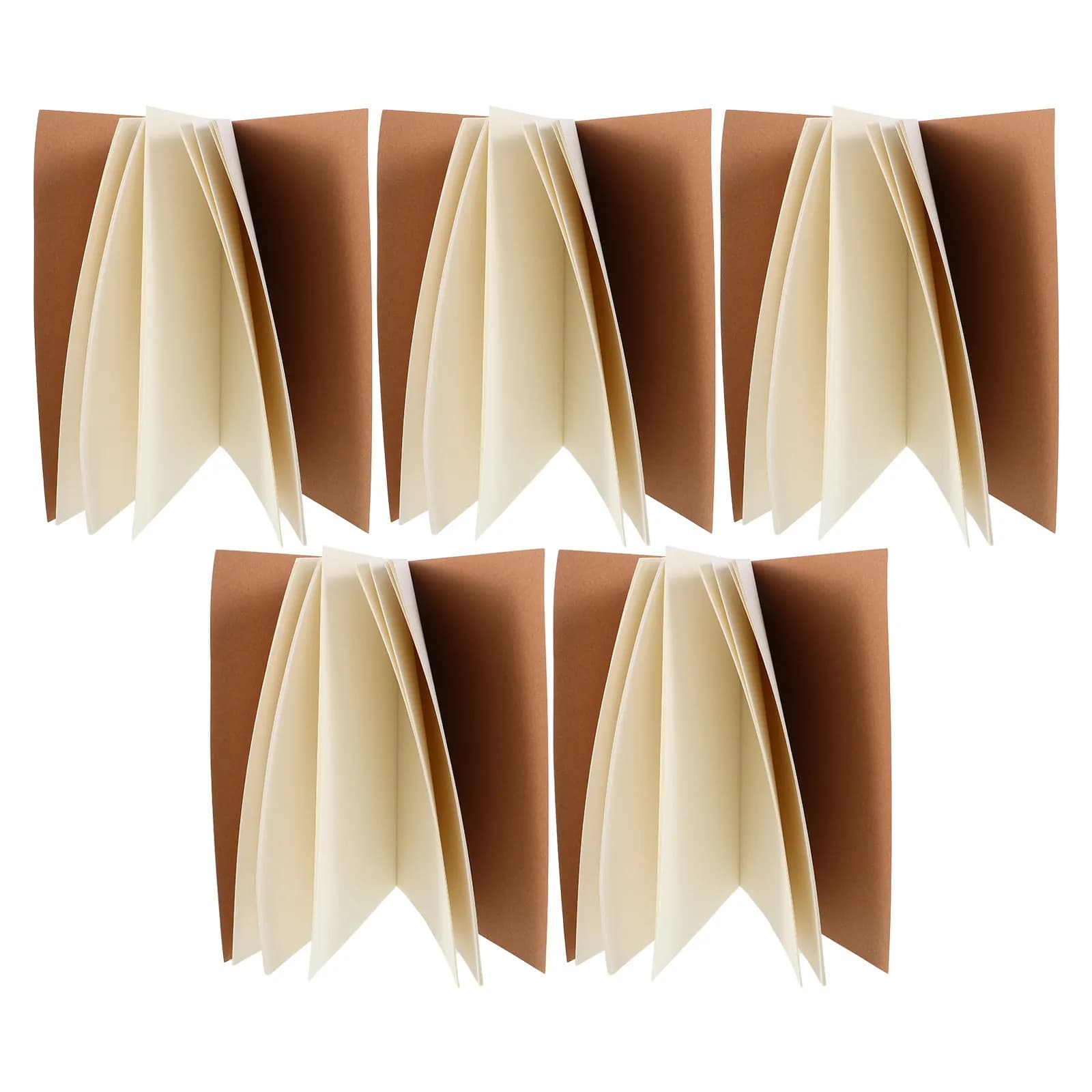 5Pcs Kraft Notebook Unlined Blank Pages Sketchbook for Drawing Drafting Student Travel Work Art Journal 36 Sheets Each