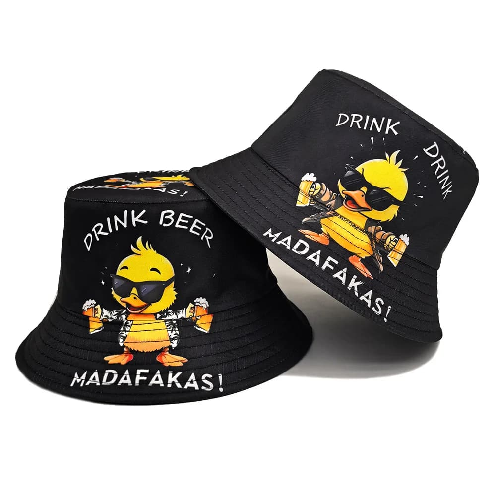 Funny Duck Print Panama Summer Sunscreen Sun Hat Women Men Suitable for Daily Wear Bucket Hats Fashion Decorate Fisherman Hats