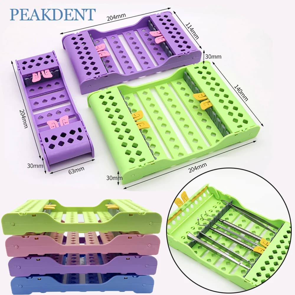 Supports for Dental Sterilization Boxes Handles 4/8/10 Slot Rack for Tool Boxes Self-clavable Disinfection Tray Storage Tools