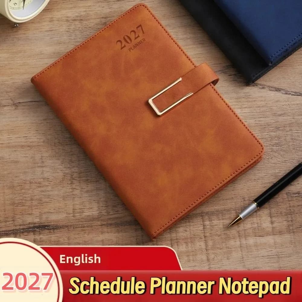 English 2027 Schedule Planner Notepad 12 Months Wear-resistant To-do List Notebook Efficiency Thick Paper Office Work Planner