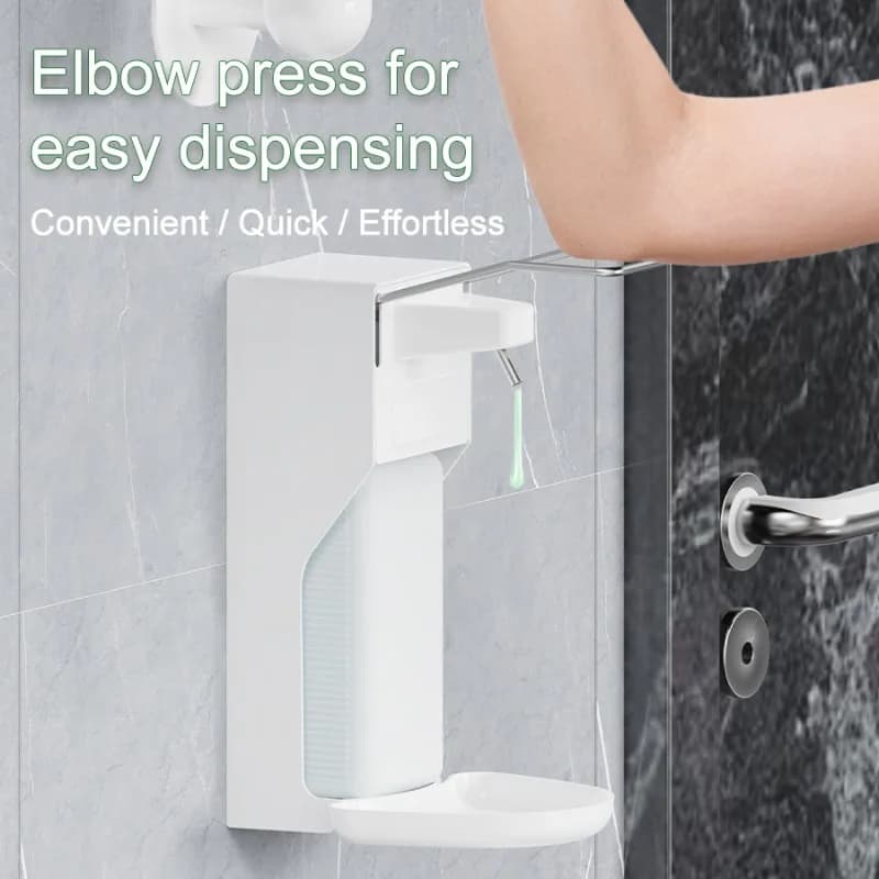 Dispenser di Sapone a Pressione Manuale da Parete in Acciaio Inox per Lavaggio e Disinfezione