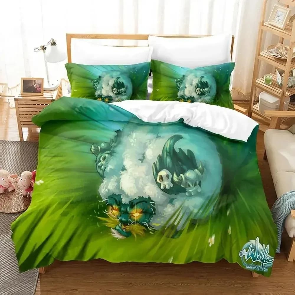 New set of bed linen Wakfu Set single bed Twin Full Queen King Size Set duvet for kids adult bedroom Set Wakfu sheets with 3D print