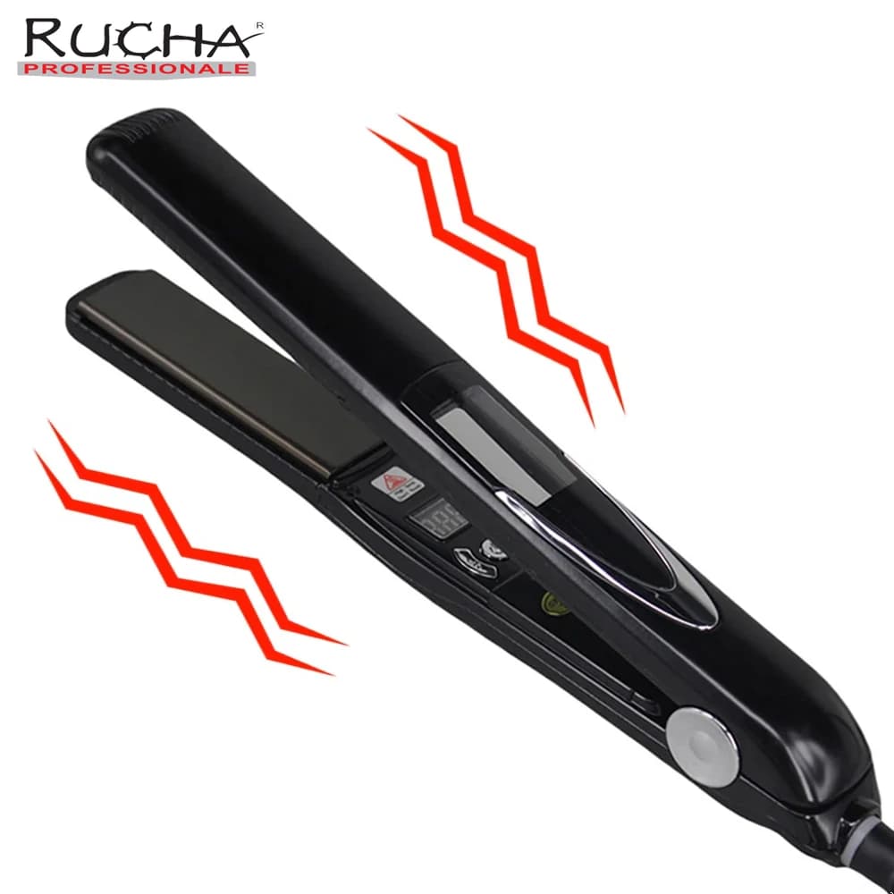 Hair plate Bigodino 470 °F Vibration plate in titanium, flat iron, keratin treatment, professional tools for salon styling, double voltage