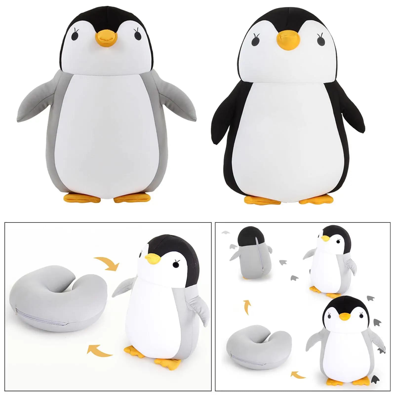 paintdeskshop Cuscino per il collo con particelle di pinguino Cuscino per il pisolino per aereo adulto