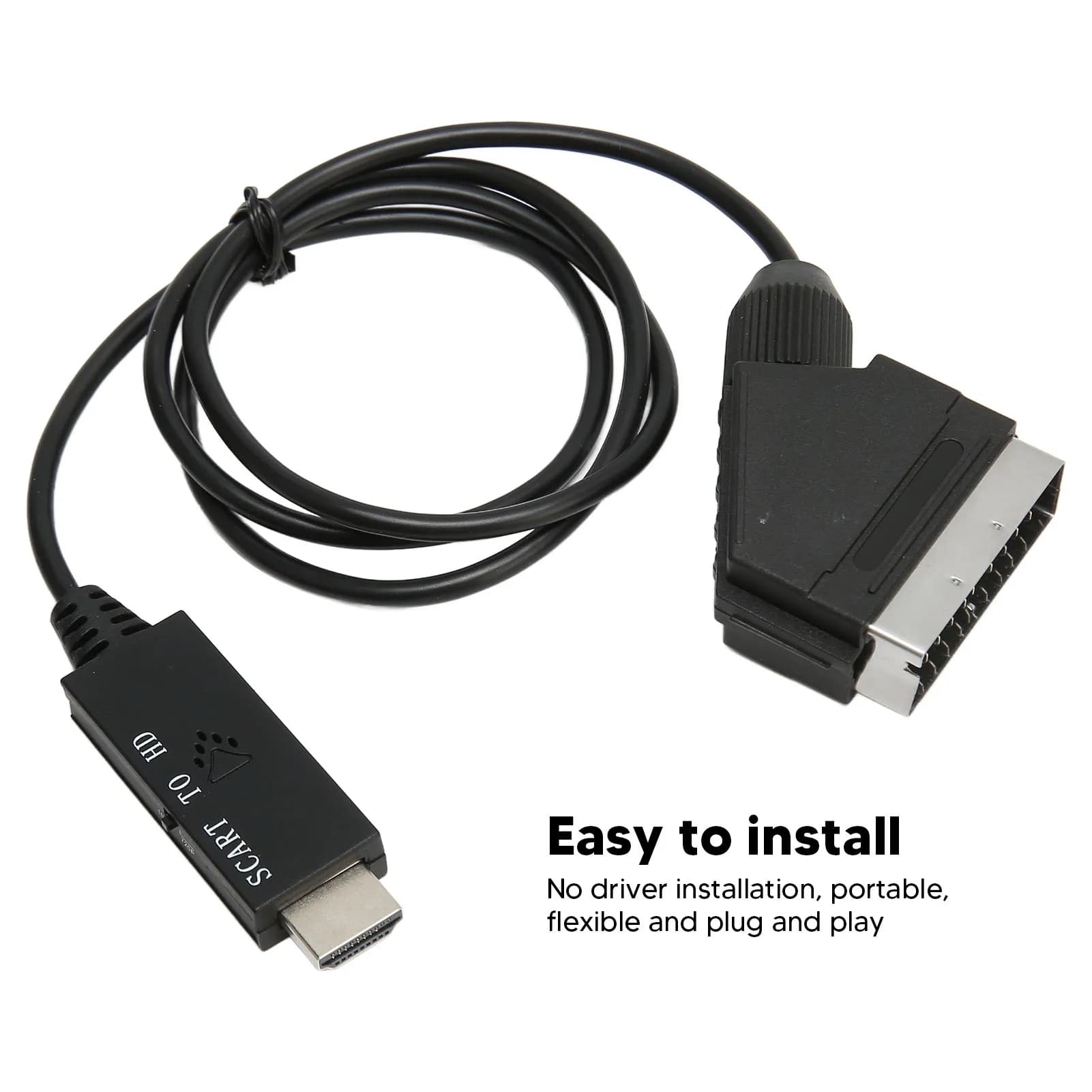 Convertitore Interfaccia Multimediale SCART a HD, Adattatore Cavo Interfaccia Multimediale SCART a HD 1080P per Audio e Video DC 5V