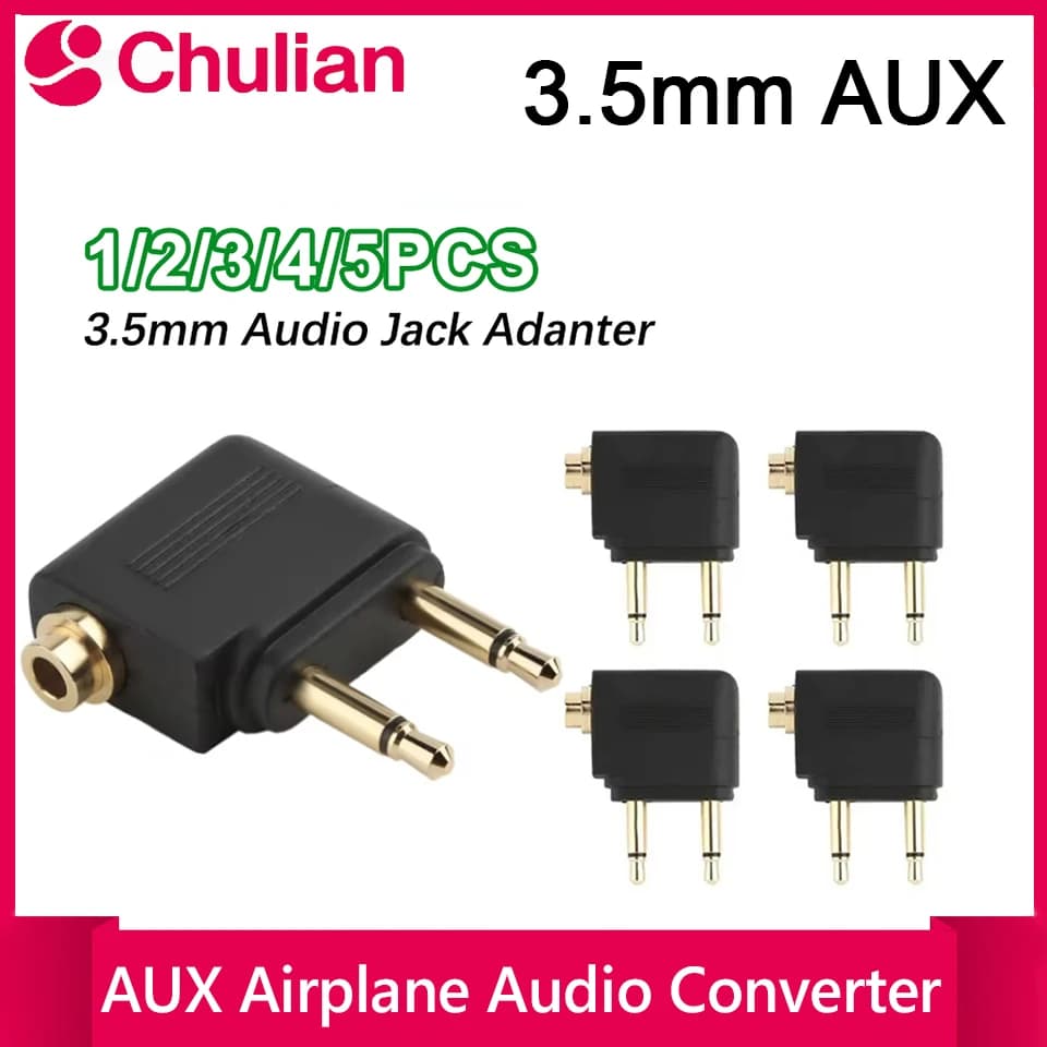 Adattatore Audio AUX da 3,5 mm all'ingrosso per Cuffie da Aereo, Convertitore Jack Audio per Intrattenimento in Volo