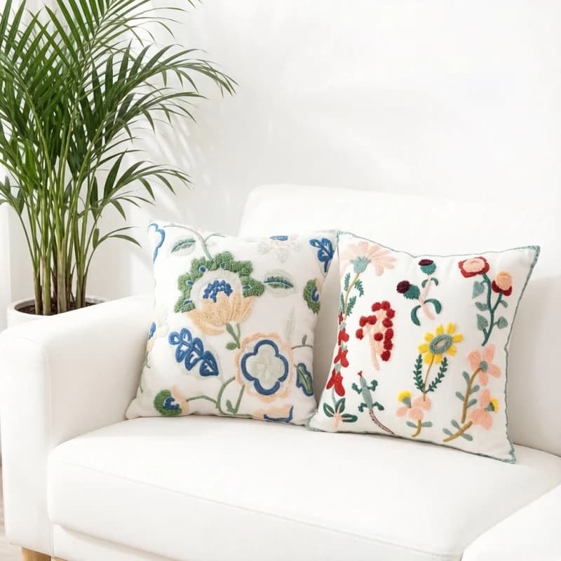 Federa per cuscino con motivo floreale 45x45 cm, federa decorativa morbida per divano, camera da letto, decorazioni per la casa, copricuscini quadrati