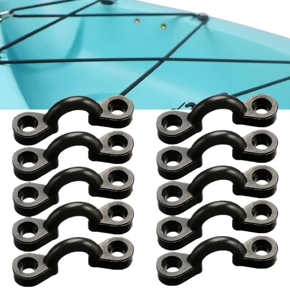 10Set Kayak Clips Inflatable Boat Fish Rowing Tool Marine Boats Aquatic Sports Surfing Deck Rigging Kit Elastic Rope Accessories