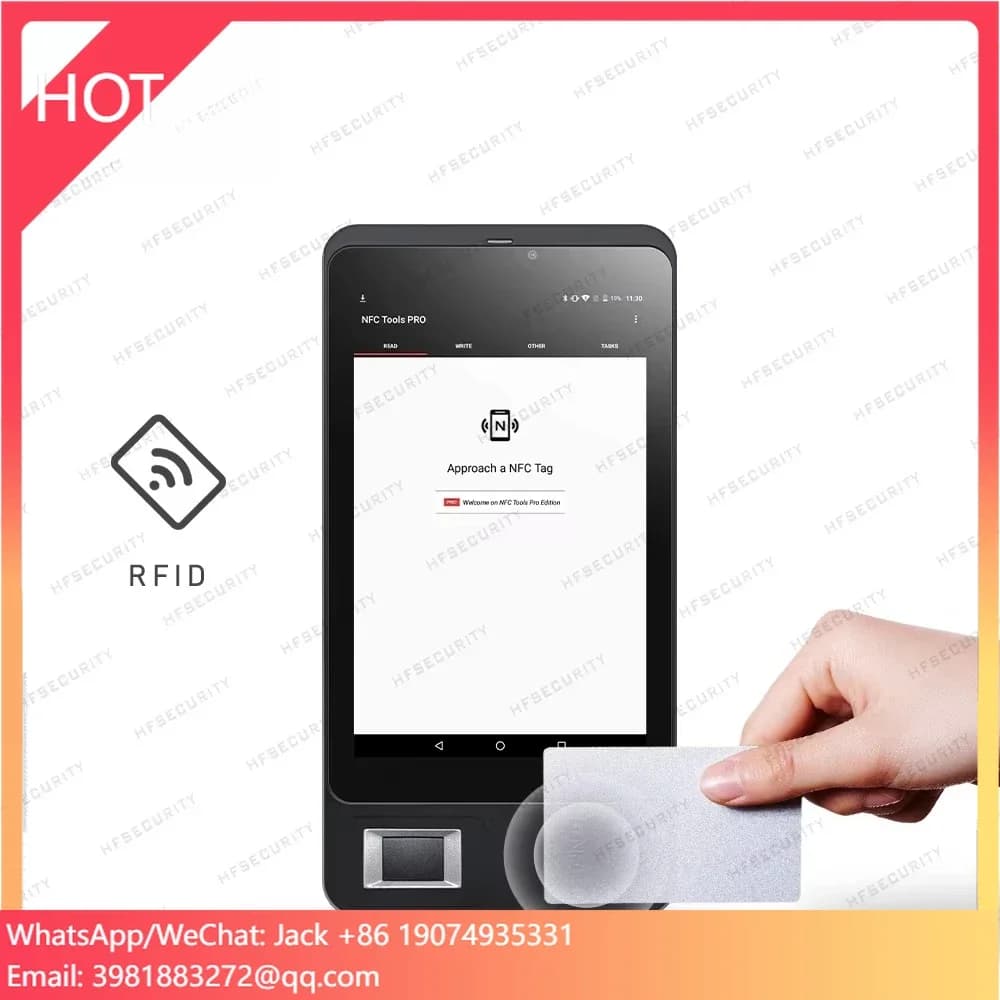 HFSeccurity FP07 Registratore di Presenze con Android 11, NFC, IC, ID, RFID, Impronta Digitale Biometrica e Software Gratuito