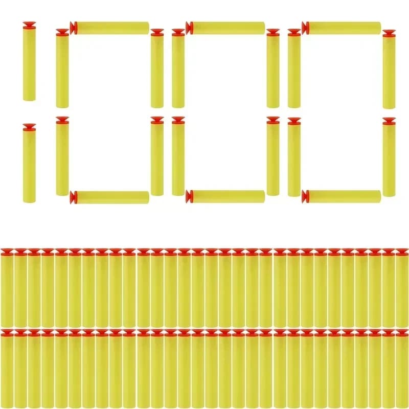 Proiettili XcBYellow con Testa a Ventosa da 7,2 cm per Blaster Serie Nerf N-Strike Elite, Dardi di Ricambio in Schiuma EVA, Accessori per Pistole Giocattolo per Bambini