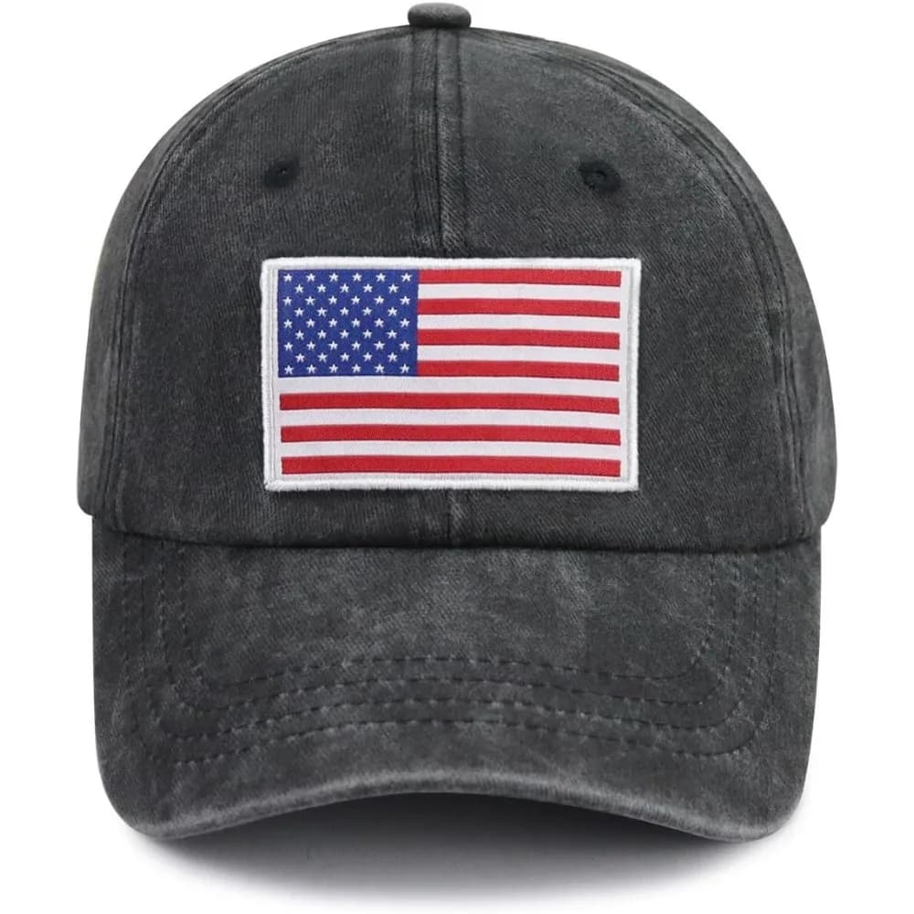 American Women's Flag Hat, Funny Adjustable Cotton Baseball Cap