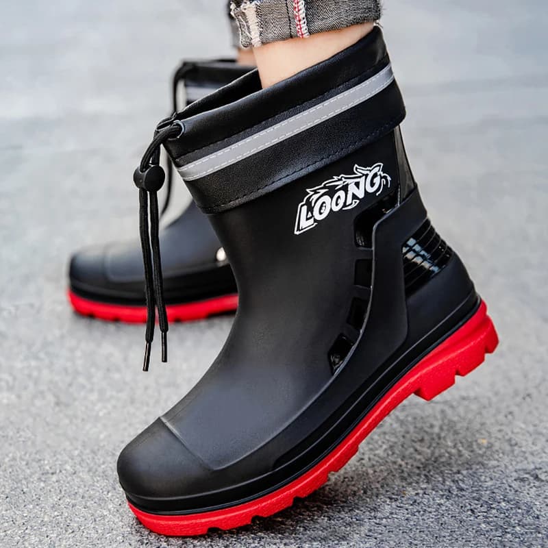 Nuovi stivali da pioggia da esterno da uomo casual da uomo tubo centrale escursionismo pesca scarpe da acqua antiscivolo stivaletti da lavoro da chef scarpe impermeabili