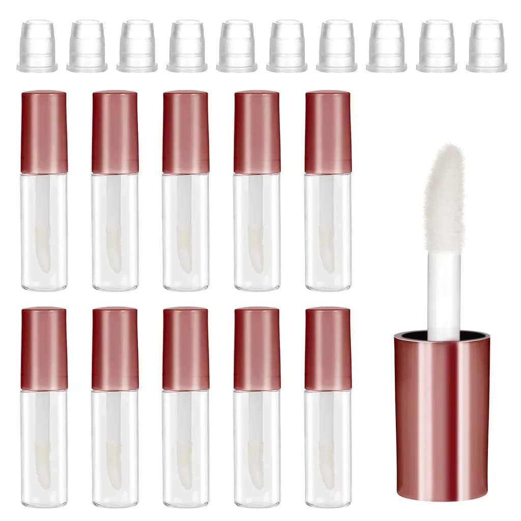 10 pezzi tubi vuoti per lucidalabbra 1,2 ml mini bottiglie riutilizzabili per balsamo per labbra contenitori per trucco bottiglie cosmetiche per rossetto trasparente con gomma