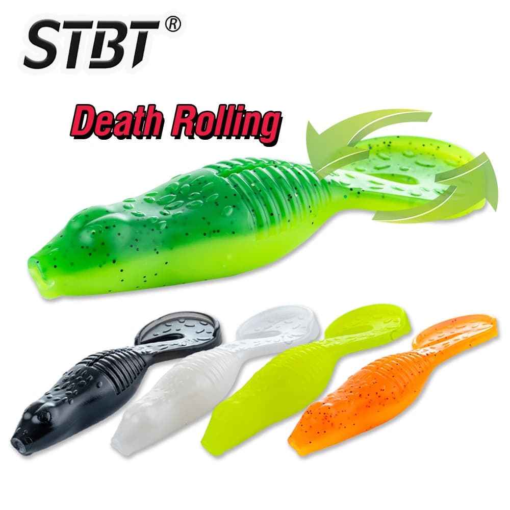 STBT 5 pezzi esche da pesca per lancio di vermi morbidi azione di rotolamento della morte 4g 15g esca artificiale affondamento Swimbait per la pesca alla trota spigola