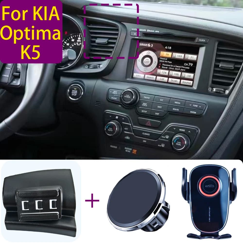 Per KIA Optima K5 2011 2012 2013 Supporto magnetico per telefono per auto Supporto magnetico Supporto per telefono di ricarica wireless Base per staffa personalizzata