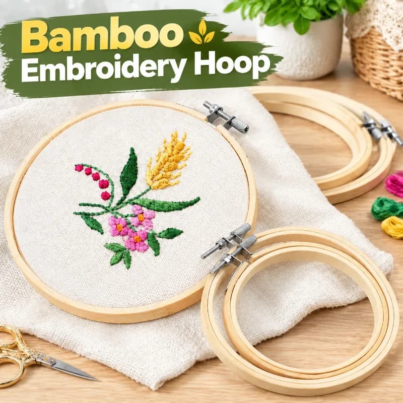 Bamboo Circular Stitching Ring Suited for Learner Handicraft Assembly Punch Needle Retainer Oriental Needlework Rack Sewing