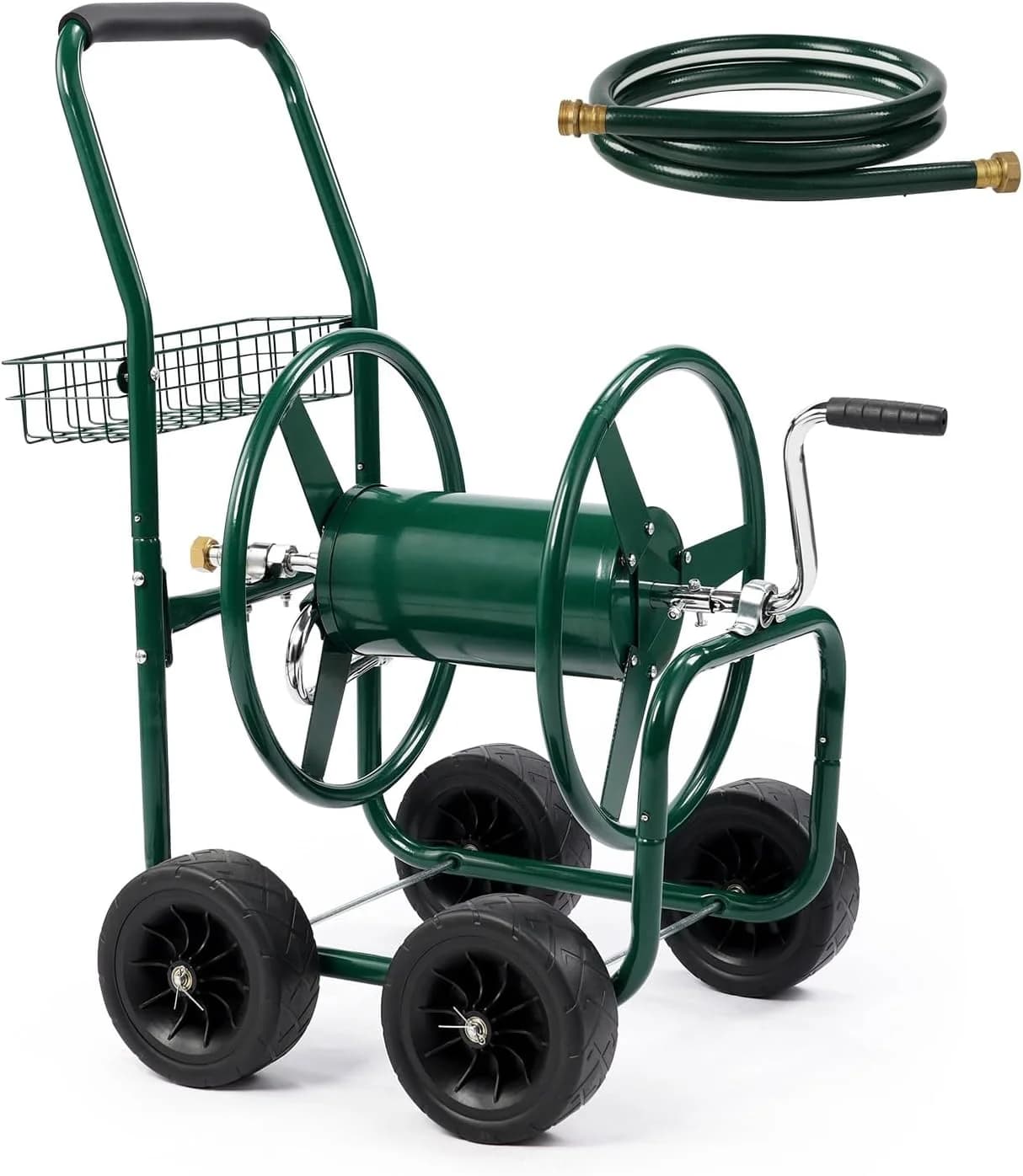 Carrello Avvolgitubo da Giardino, Carrello Porta Tubo Acqua Resistente per Esterni, Irrigazione Prato, Giardino, Cortile, Fattoria, Contiene fino a 75 m