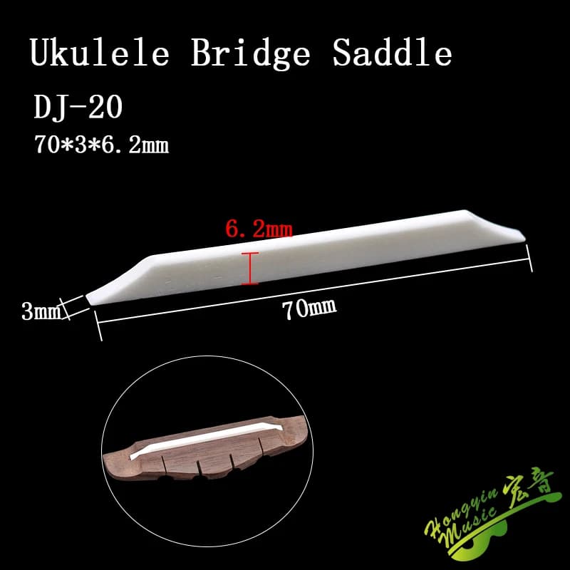 Sella per dado per chitarra in vero osso con ponte per ukulele, realizzata in osso bovino HUATOOL