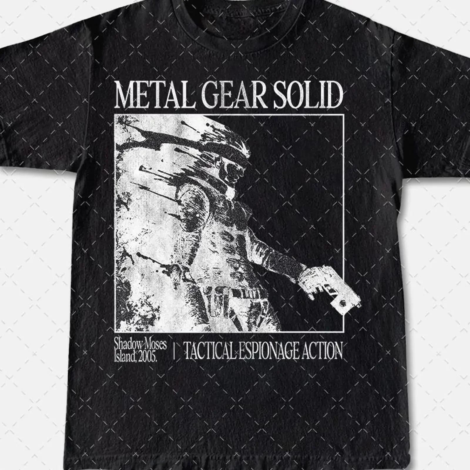 Vintage 90s Metal Gear Solid Tactical Espionage Movie T Shirt Gaming Pop Culture vintage Washed Stretched fashion graphic
