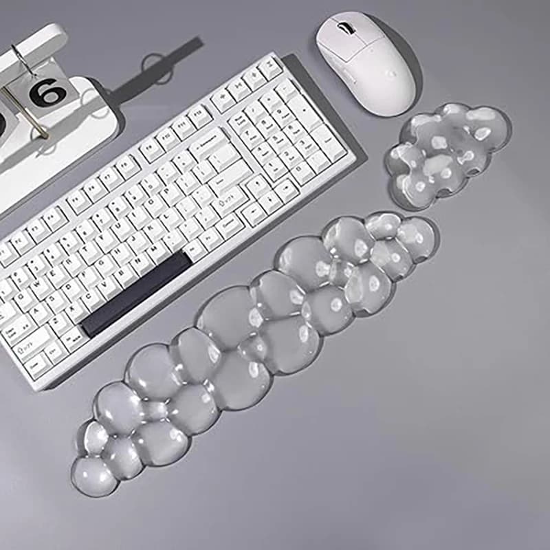 Tappetino per mouse Polso antiscivolo in silicone trasparente Tutore per polso Tappetino di supporto Memory Tappetino per mouse da polso Tappetino per tastiera portatile per computer