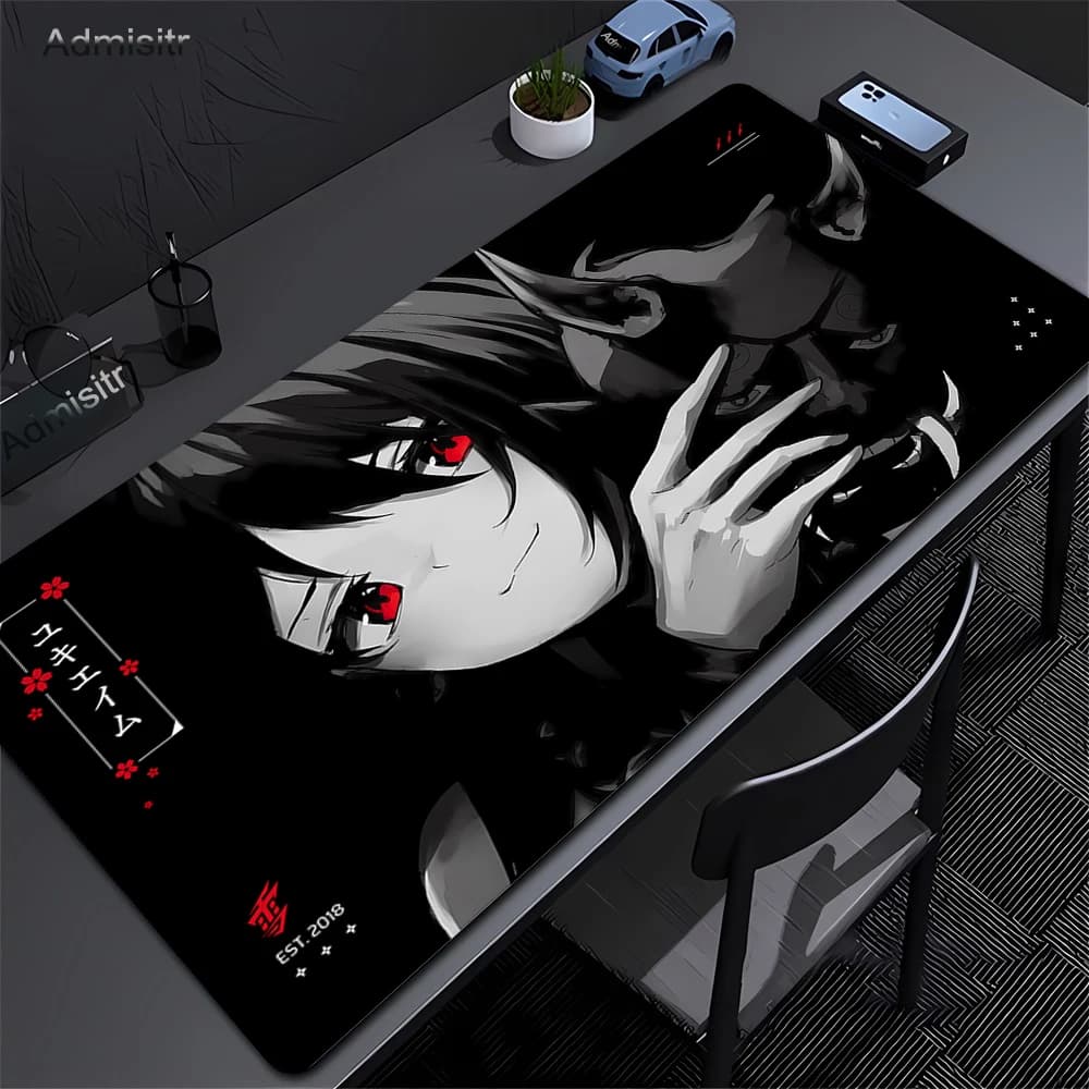 Anime Mask Girl Mouse Pad YUki Aim Gaming Speed Mouse Mat Gioco Premium Mousepad Gamer E-Sports Tappetino da scrivania Tappetini per tastiera del computer