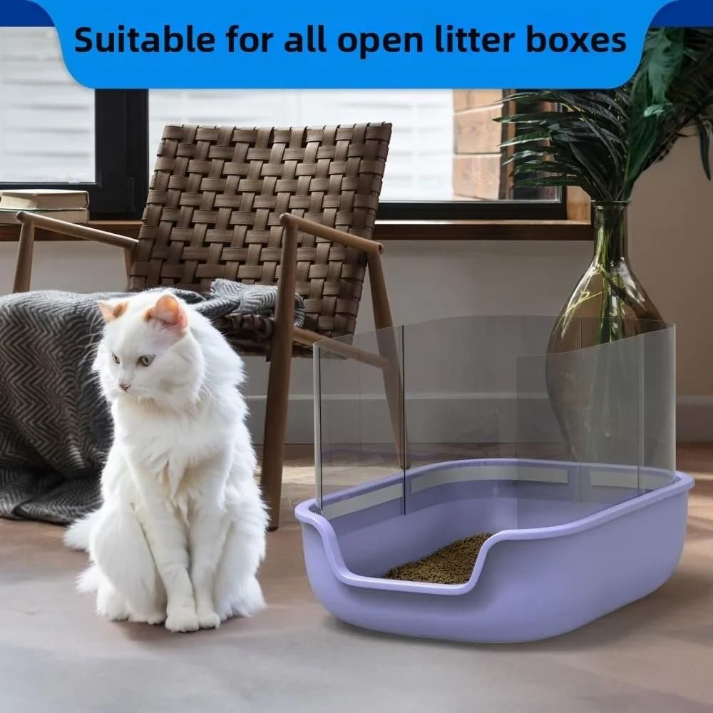 Set da 4 Pezzi Scudi Anti-Schizzo per Lettiera Gatti con Bordi Alti, Protezione Impermeabile Anti-Perdita di Urina, Senza Cuciture e Rinforzati, Fai-da-te