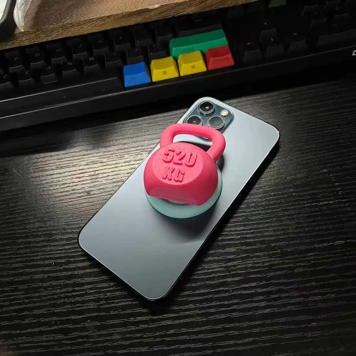 Funny 520KG Kettlebell Magnetic Phone Holder Rotatable Airbag Grip Tok Universal Mobile Phone Stand Decompression Accessory