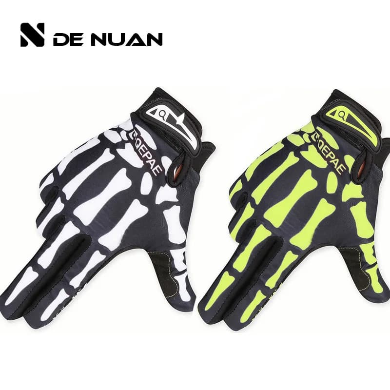 Guanti con tutte le dita con teschio Guanti termici da ciclismo Guanti con dita lunghe per sport all'aria aperta