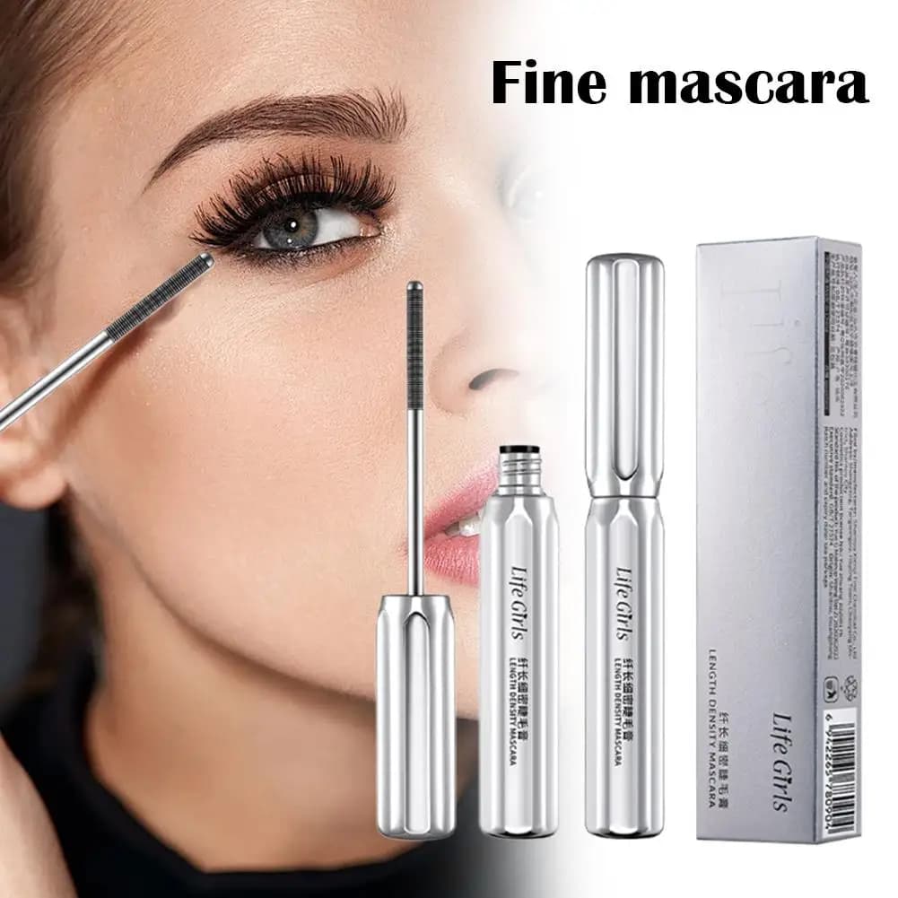 Mascara Allungante Life Girls in Tubetto di Metallo, Impermeabile e Anti-sbavatura, Nero Naturale per Ciglia Incurvate e Allungate, Primer per Mascara