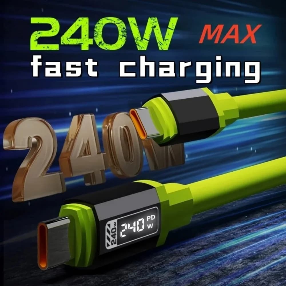 Cavo USB C PD 240W per Ricarica Rapida e Trasferimento Dati, Compatibile con iPhone 16, Samsung, Xiaomi, Huawei, da Tipo C a Tipo C