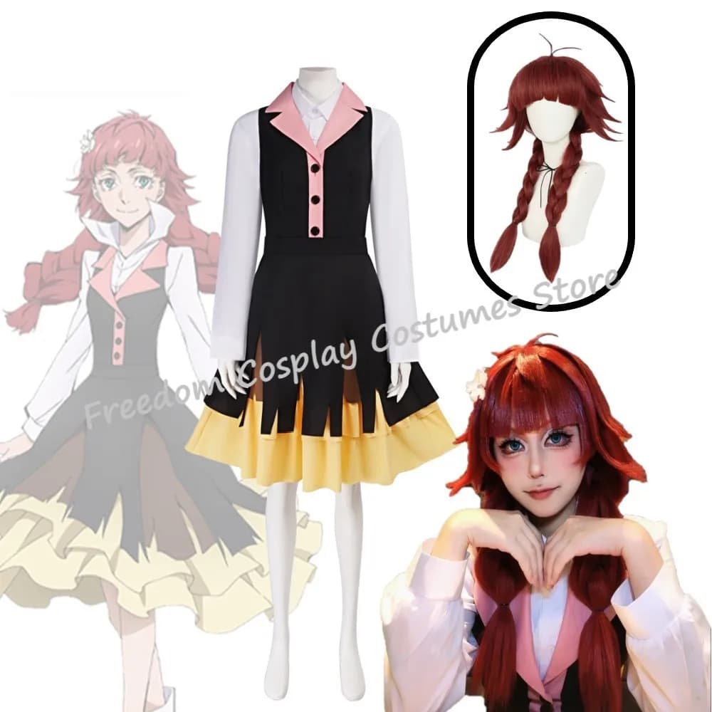 Anime Bungo Stray Dogs Lucy Maud Montgomery Costumi Cosplay parrucca Abito Halloween Carnevale Festa Spogliatoio per le donne