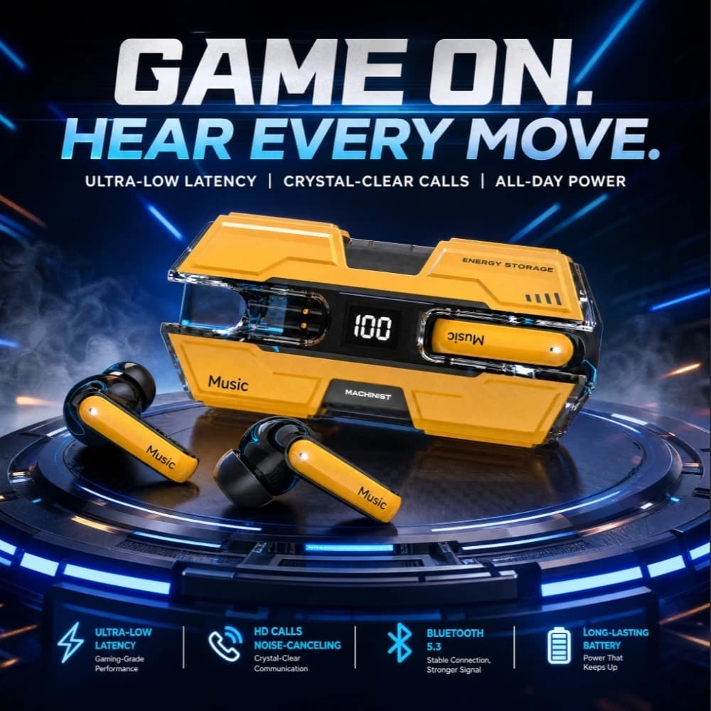 Sci‑fi Battleship Mecha Wireless Earphones, Low Latency Gaming Bluetooth Headset, Long Playback Time Lossless Sound Quality