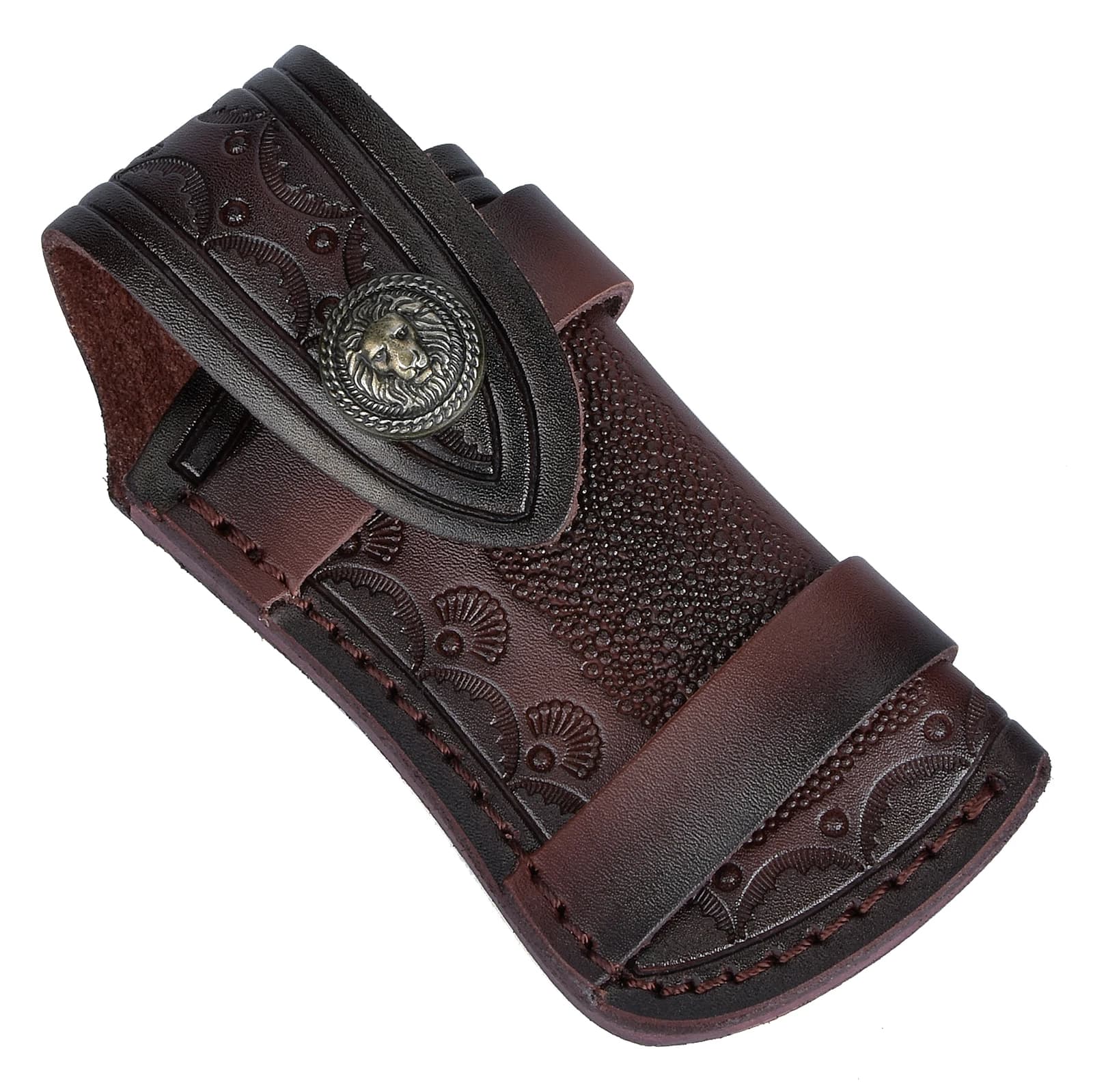 Portacoltelli pieghevole Attrezzo da esterno Cintura Loop Caccia EDC Multi Fondina Carry Guaina Fodero in pelle Tasca per coltello pieghevole