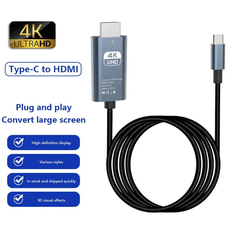 C-type cable to HDMI Same screen Frame 4K60 High definition adapter Mobile game console for TV Type C to HDMI adapter