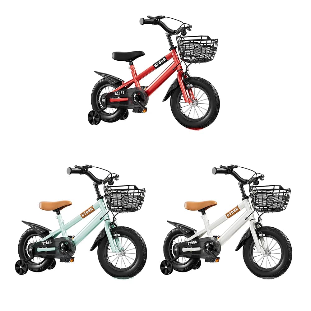 Bicicletta per bambini per ragazze dai 3 ai 7 anni con ruote da allenamento cestino per bambini bicicletta