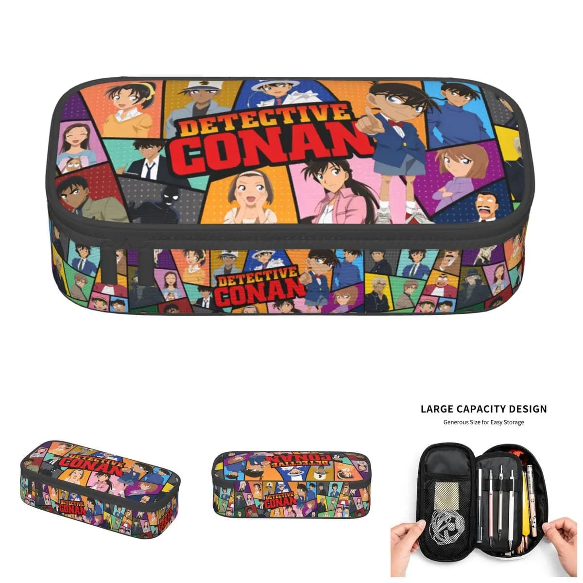 Astuccio portapenne simpatico di Kogoro Mouri Detective Conan Edogawa per ragazzi e ragazze, astuccio per matite di Shinichi Kudo e Ran Mouri, articoli di cancelleria per studenti