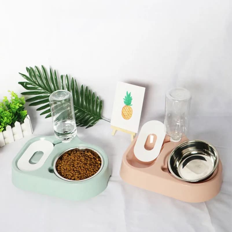 Pet Bowl, Automatic Drinking Water Feeder, Anti-point Stainless Steel Dog Bowl, Food Bowl for Dogs and Cats, Pet Supplies