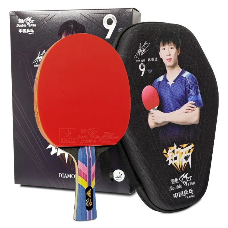 Racchetta da Ping Pong DOUBLE FISH Serie Diamond 7 8 9 Stelle con Gomme Volant Pheonix e Lama OFF