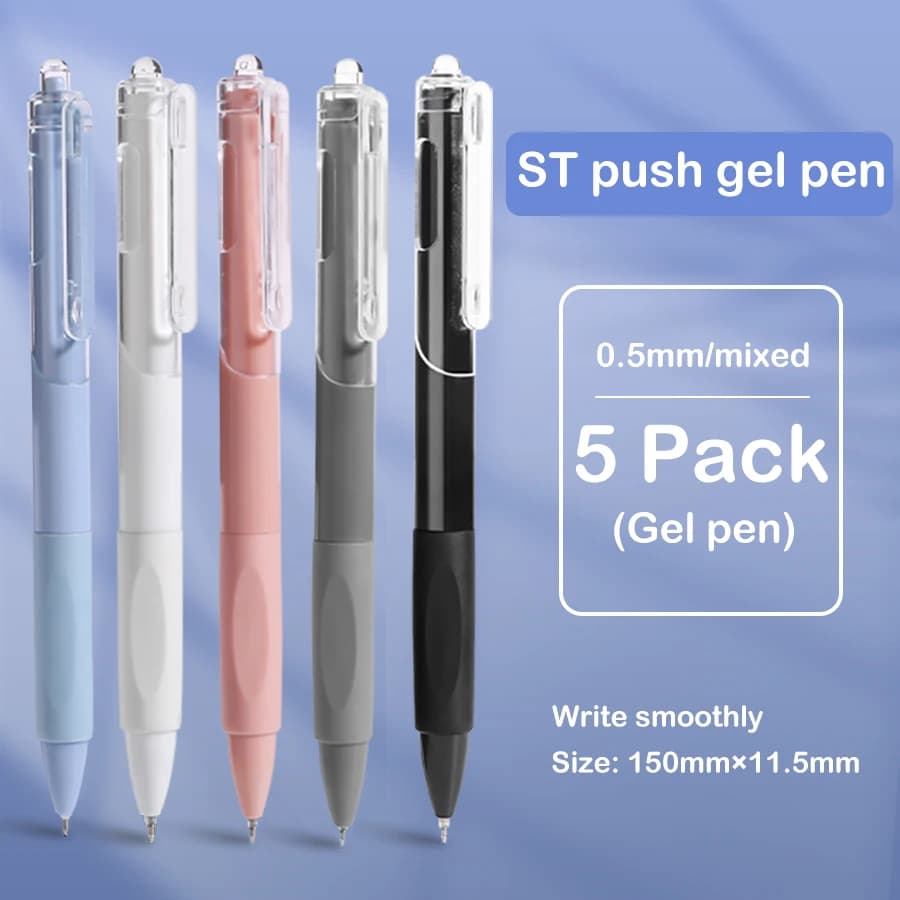 4 pezzi stampa penna gel ins liscia ad asciugatura rapida 0,5 penna nera penne a sfera di alto valore materiale scolastico di cancelleria