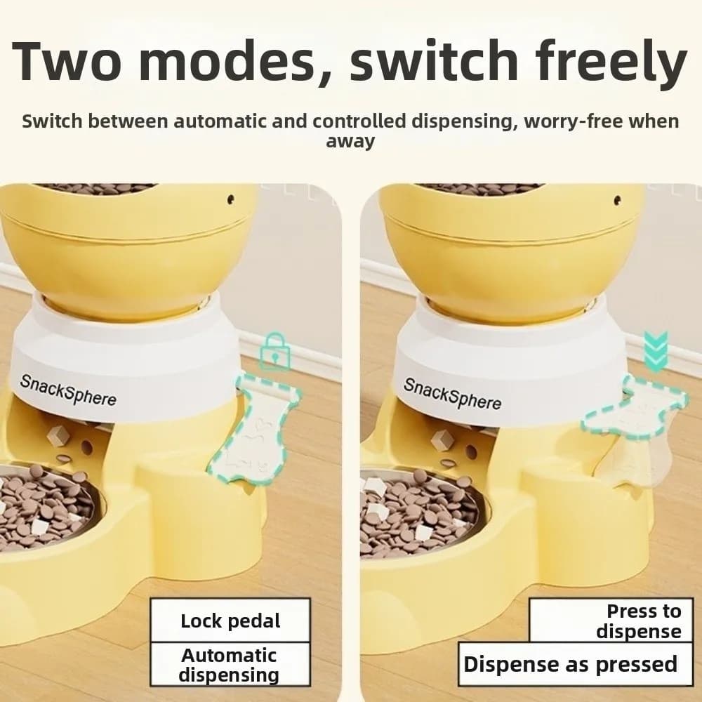 Large Capacity Automatic Pet Feeder Leak-Proof Visual Window Cat Press Feeder Portion Control Detachable Pet Food Bowl Multi-Pet