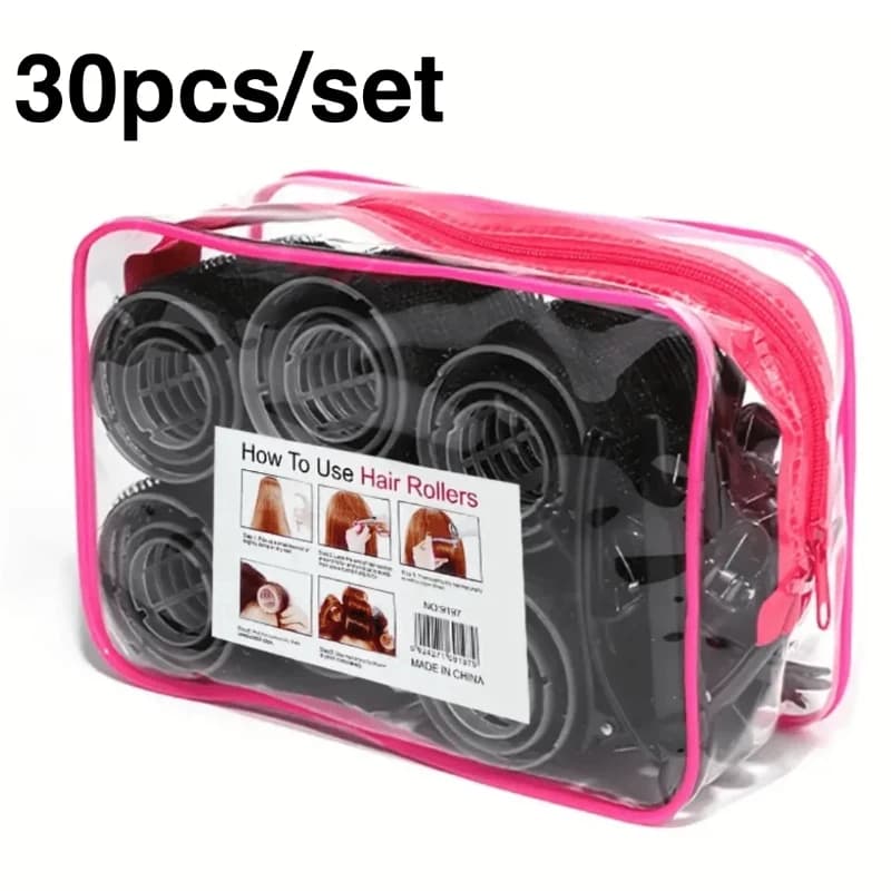 30 pcs/set Auto Grip Heatless Hair Harness Roller Bigodini Accessories For Women Styling