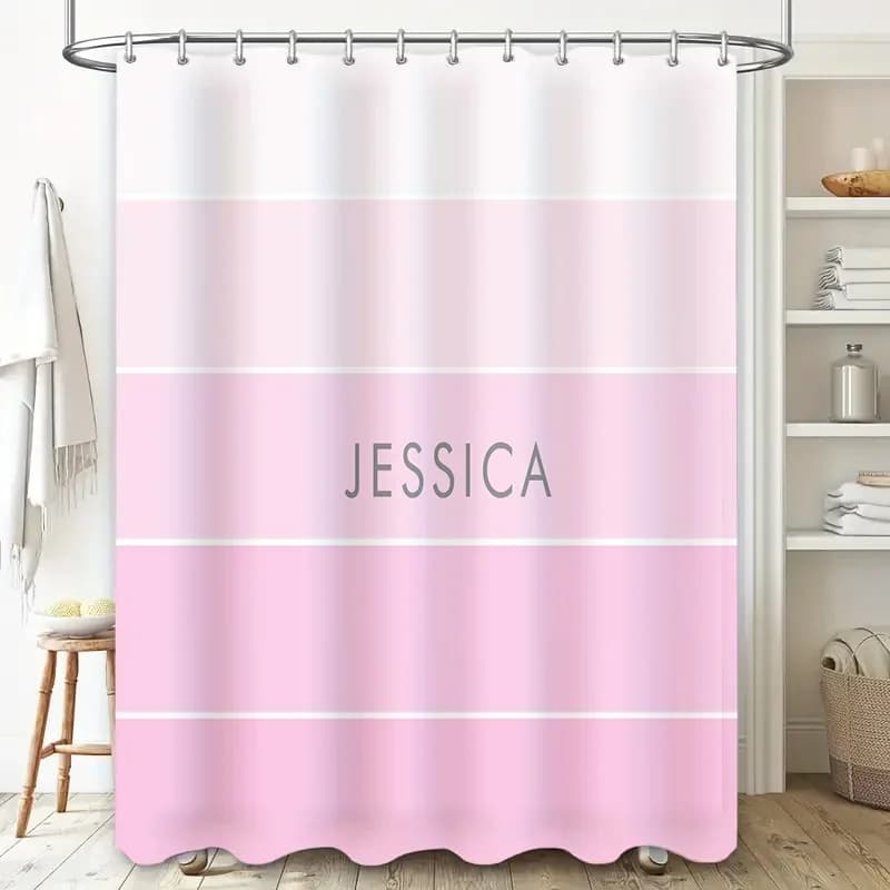 Tenda da bagno rosa personalizzabile Tenda da doccia personalizzata con nome Bellissimo oggetto per la decorazione della casa per il bagno delle ragazze e delle donne
