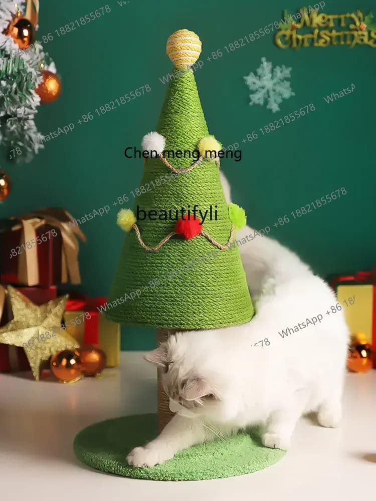 cn8350 LHY yj Albero di Natale Gatto Scratch Board Smusso Ricamato Tiragraffi Corda di canapa Nessuna forfora Pet Rettifica Artiglio Giocattolo